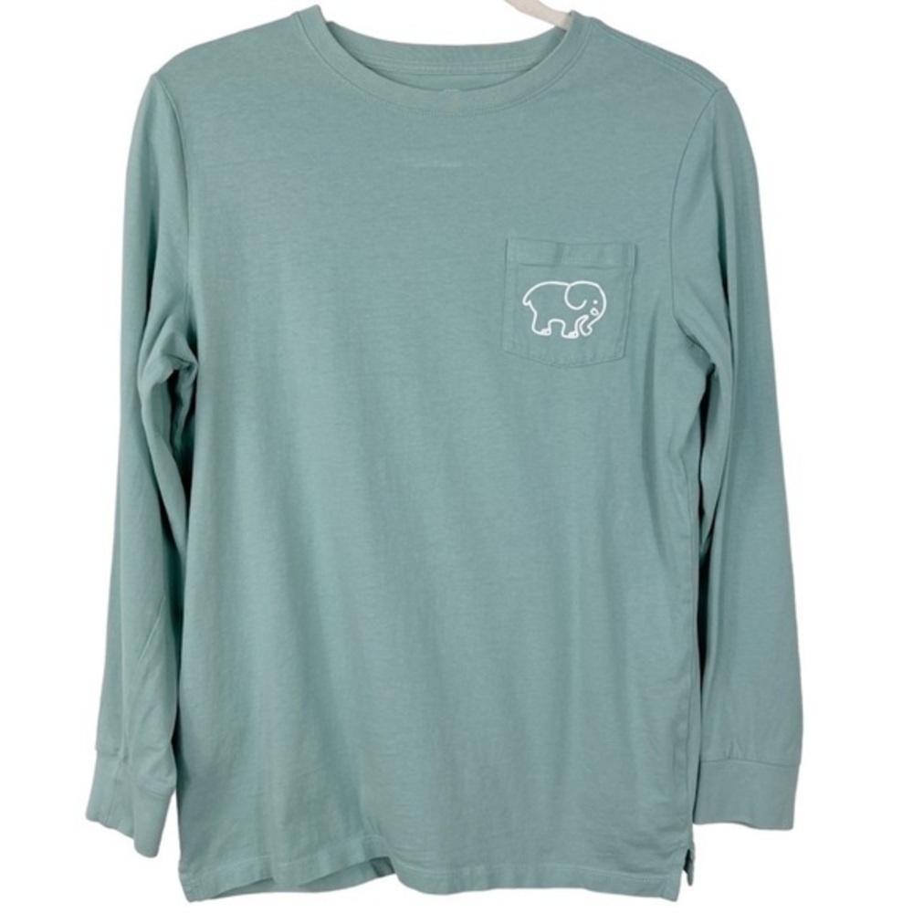 Ivory Ella  Save the Elephants Long Sleeve Crew Neck Cotton Every Day T-Shirt S